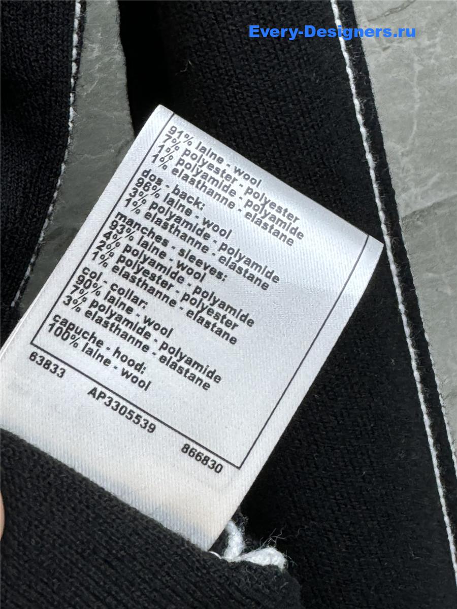 Ch**el logo black turtleneck sweater