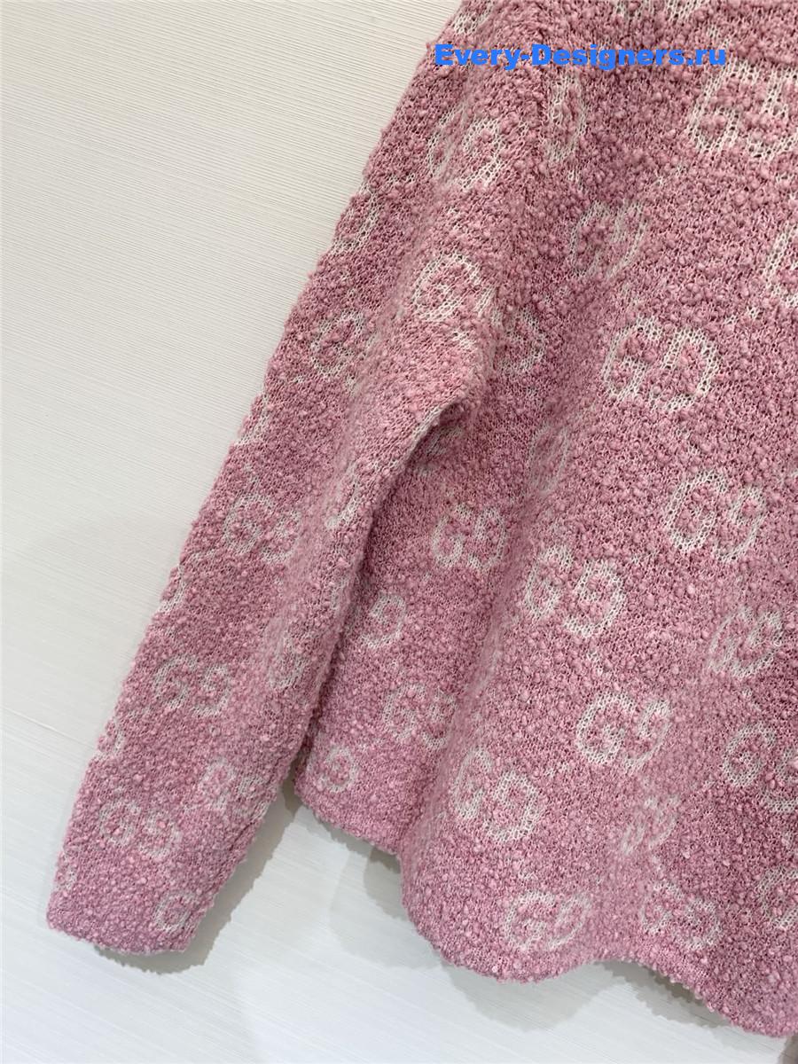 Gvc*1 gg pink knit short polo shirt