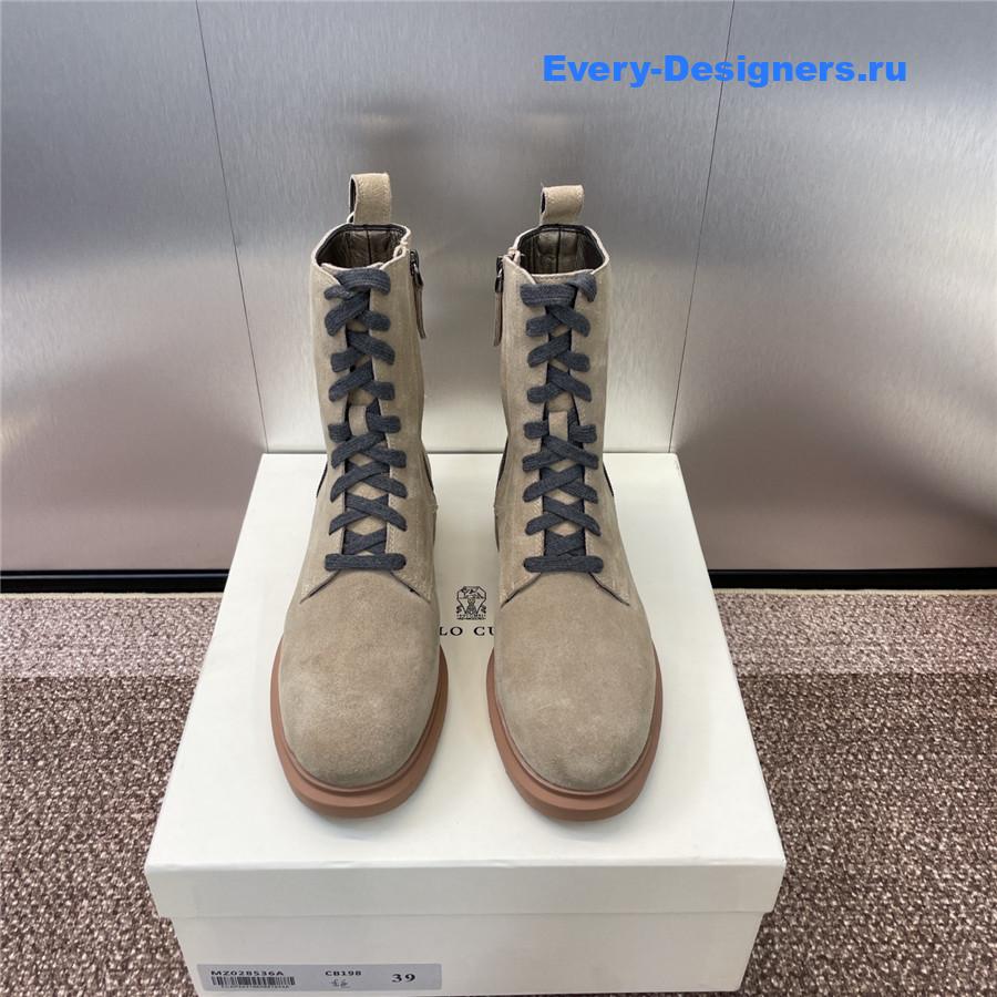 BC Grey Suede Monili Lace-Up Boots