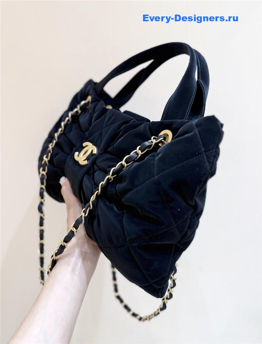 Ch**el 25k black velvet bow handbag