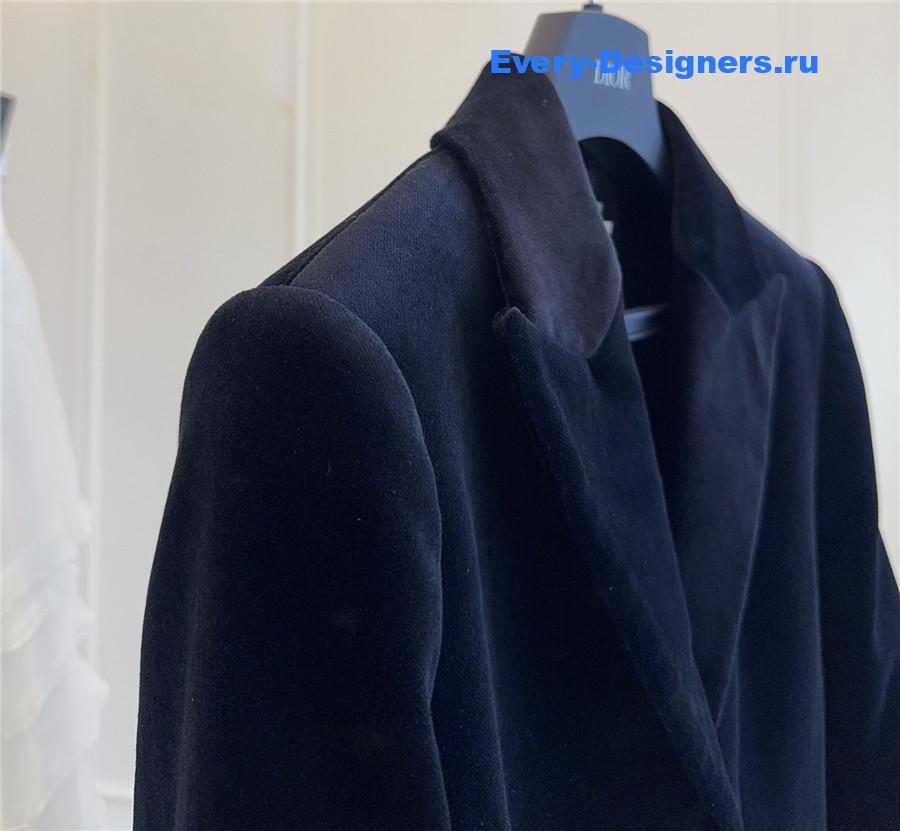 D10r black cotton velvet fitted jacket