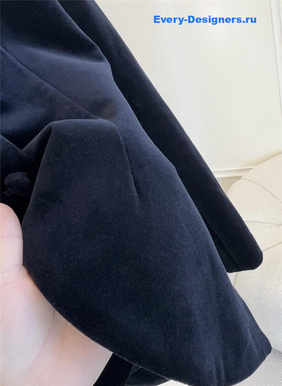 D10r black cotton velvet fitted jacket