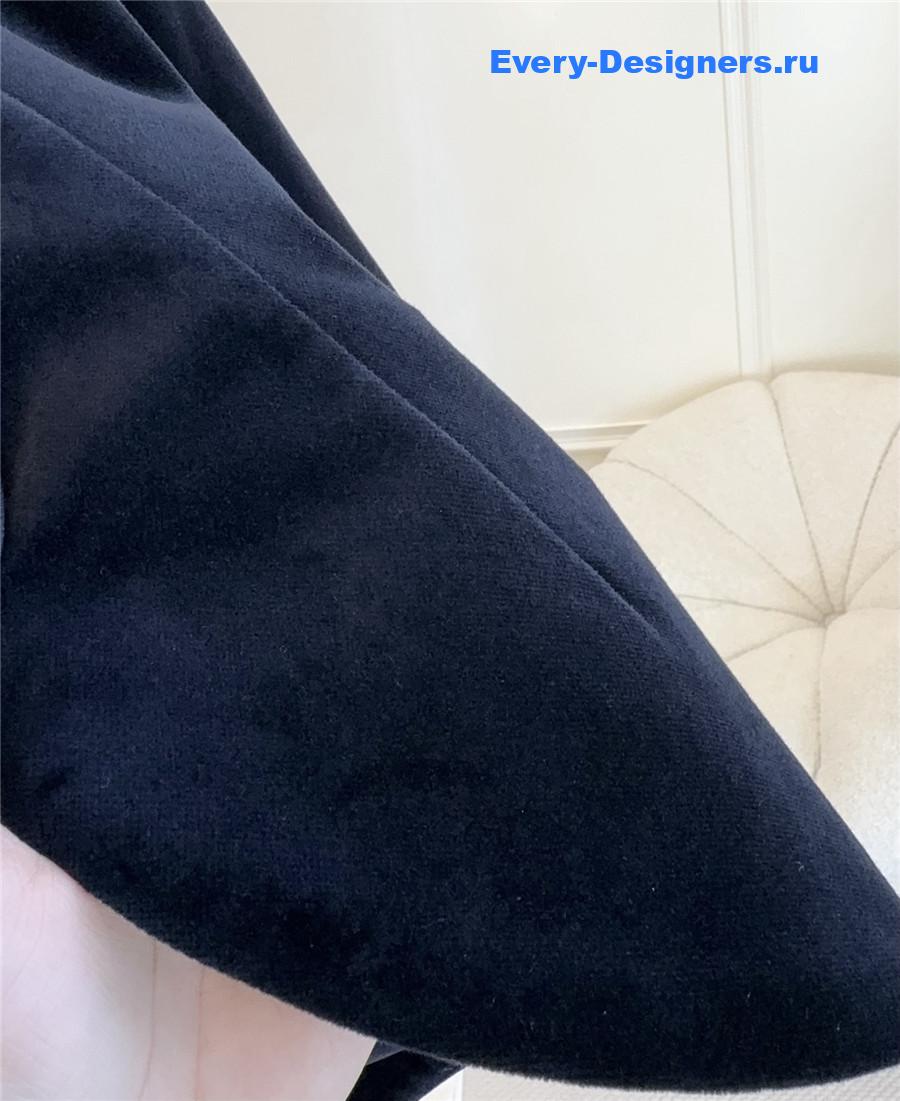 D10r black cotton velvet fitted jacket