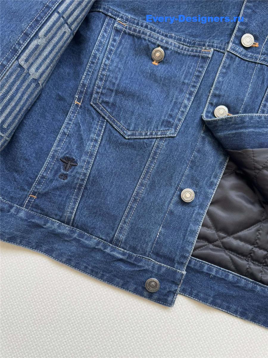 D10r blue shearling denim puffer jacket