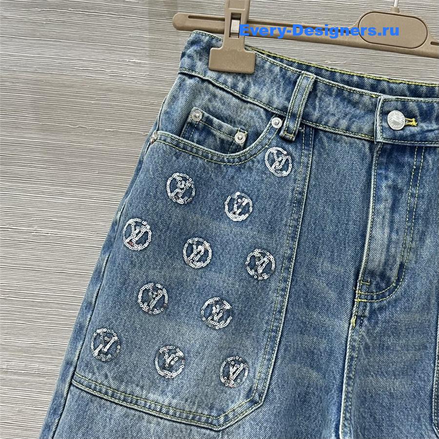 l0vis Vvtt0n loose fit sequined wide leg jeans