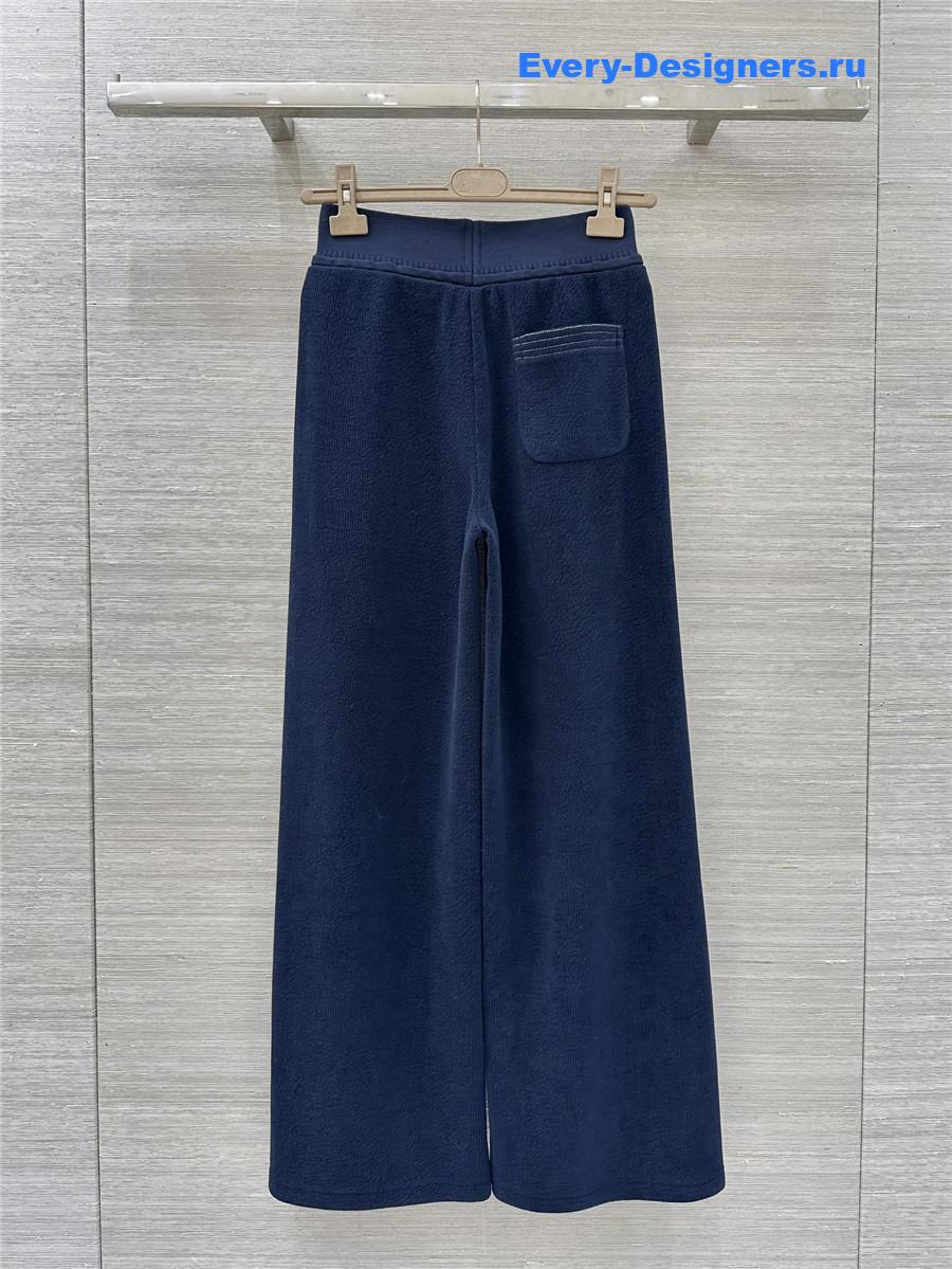 Miu Miu Navy Blue Drawstring Pants