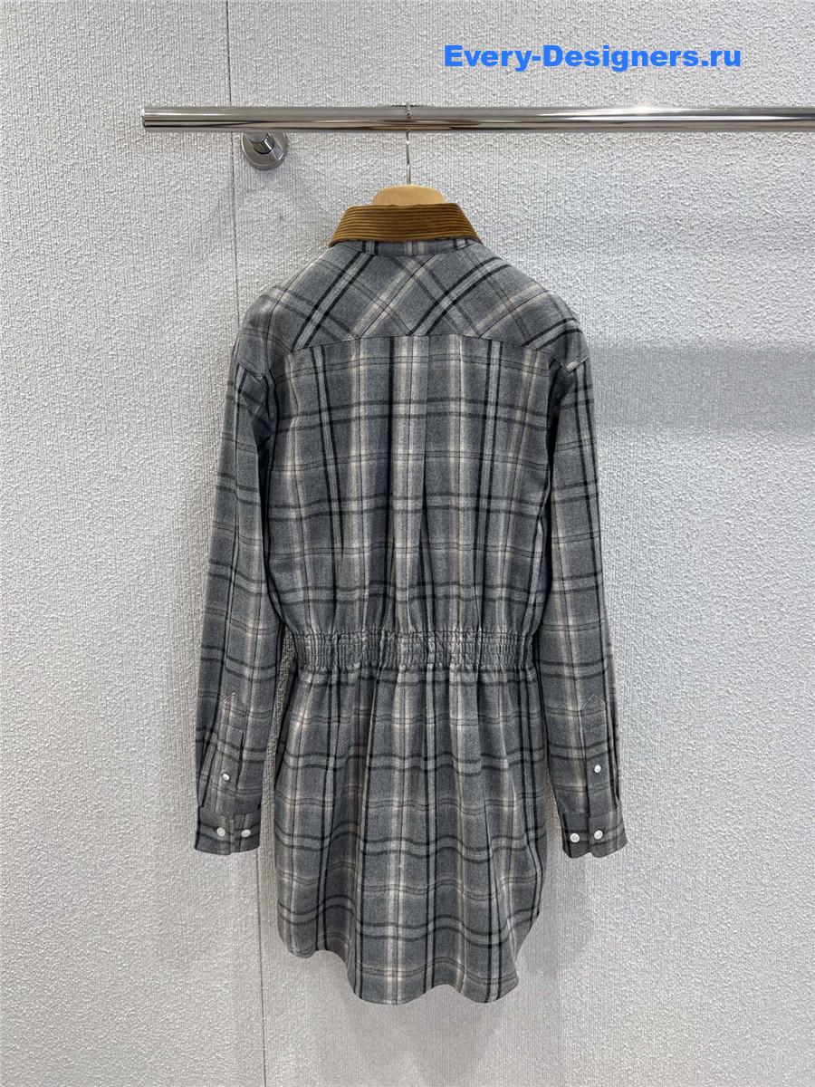 Miu Miu Slate Gray Flannel Mini-dress