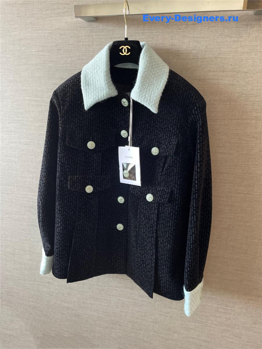 Ch**el blue black velvet jacket