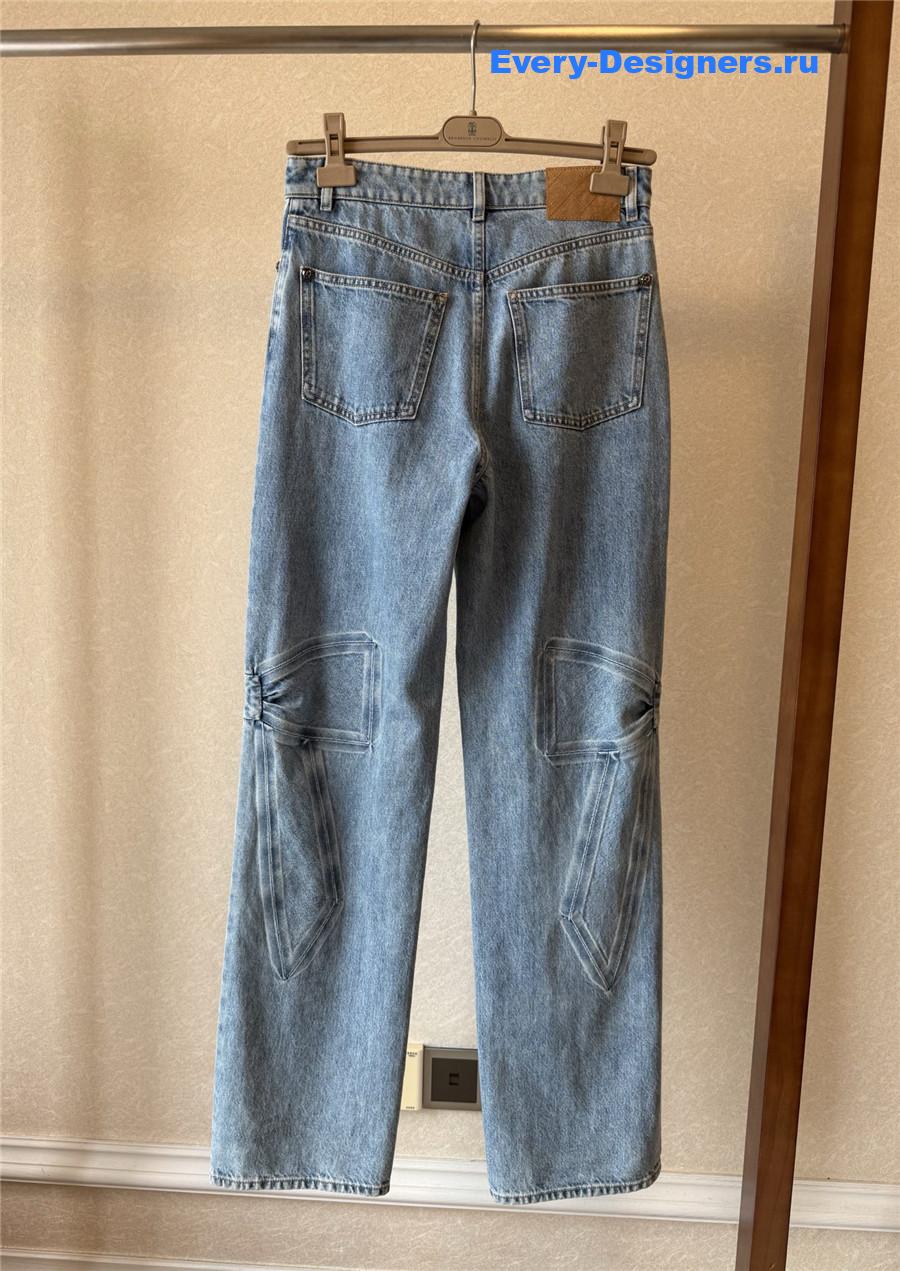 Ch**el light blue washed distressed jeans