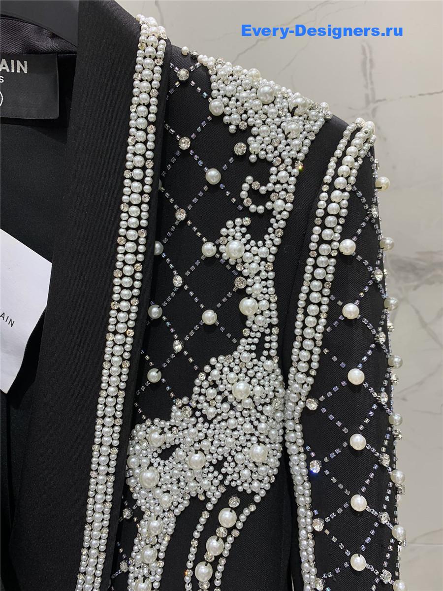 Balmain Black Beaded Blazer