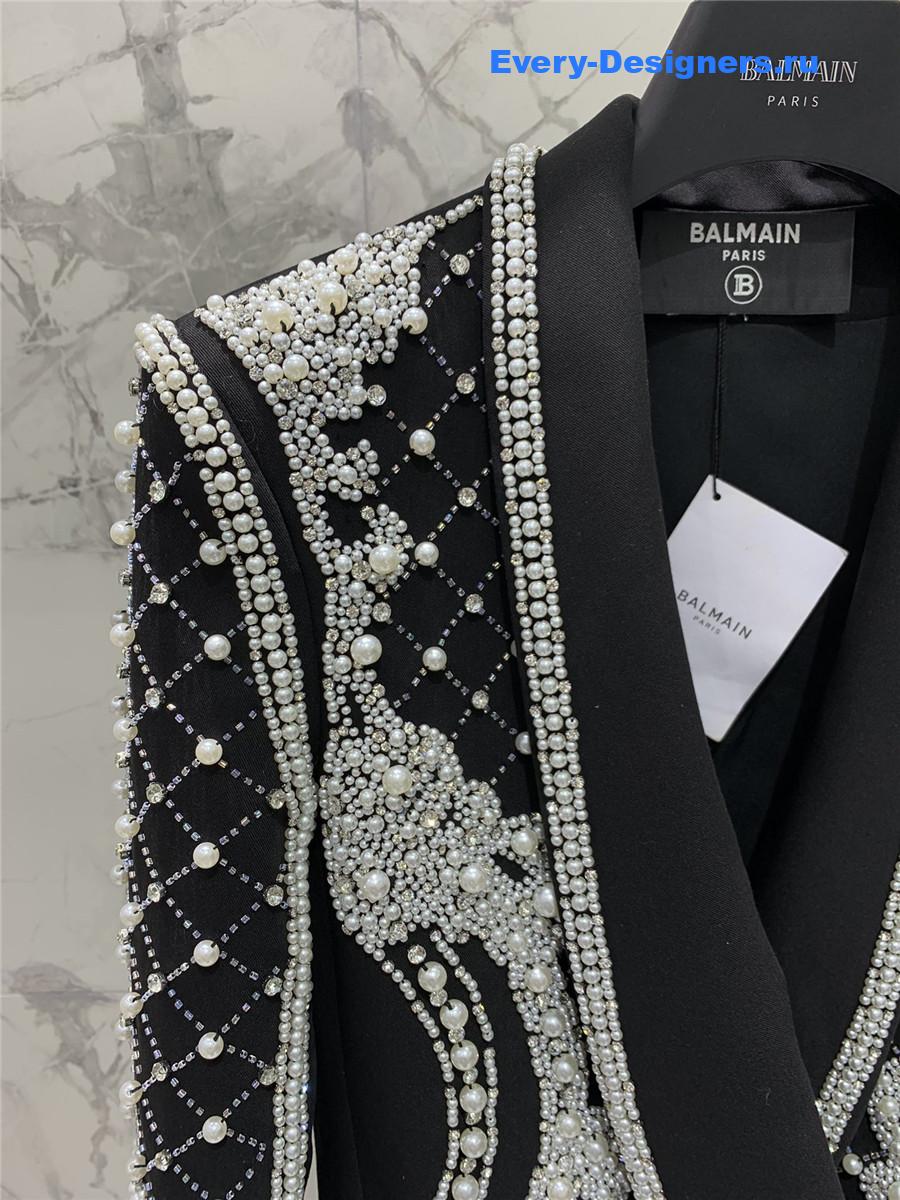 Balmain Black Beaded Blazer