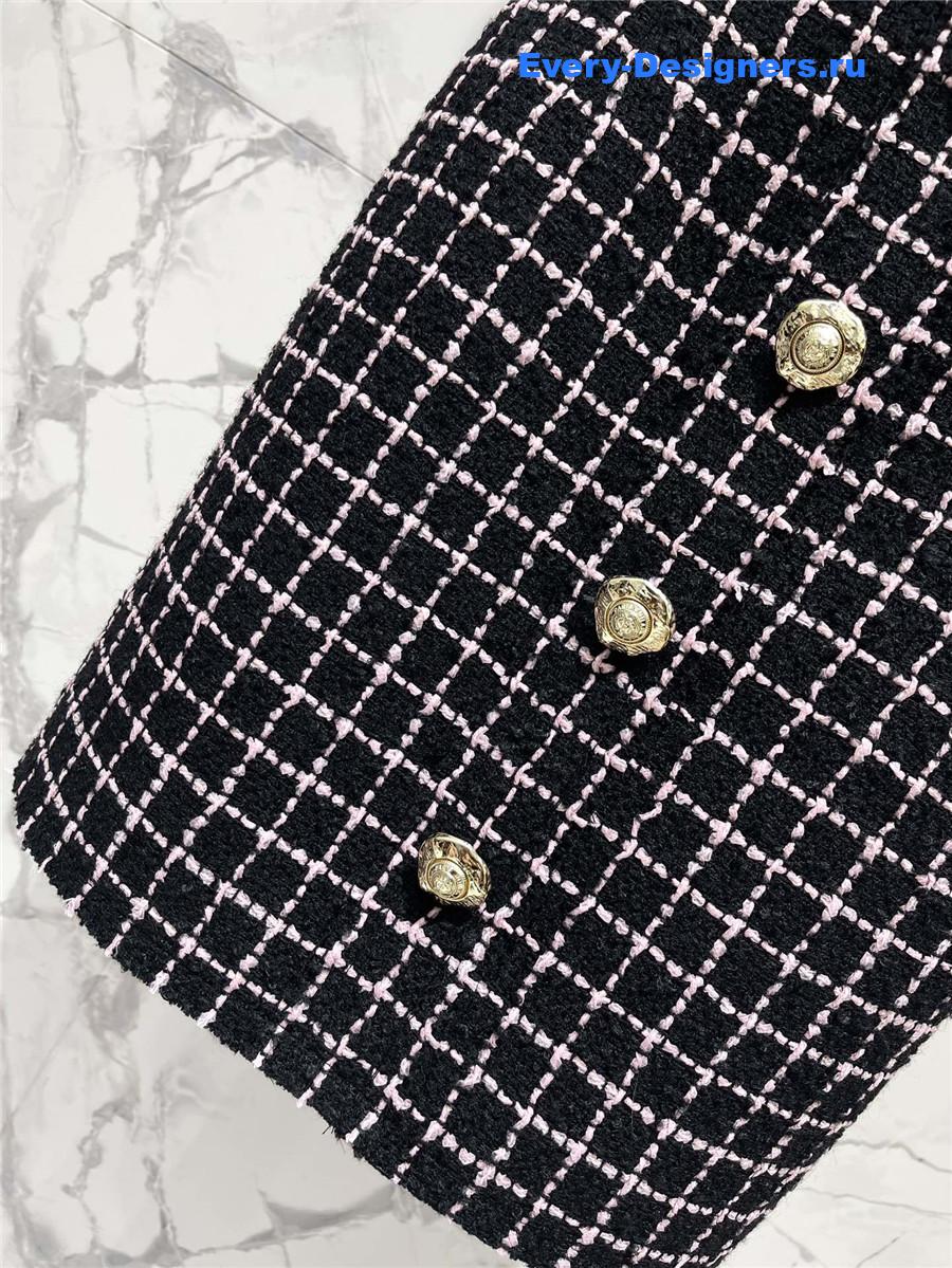 Balmain Fringed Tweed Bustier Minidress