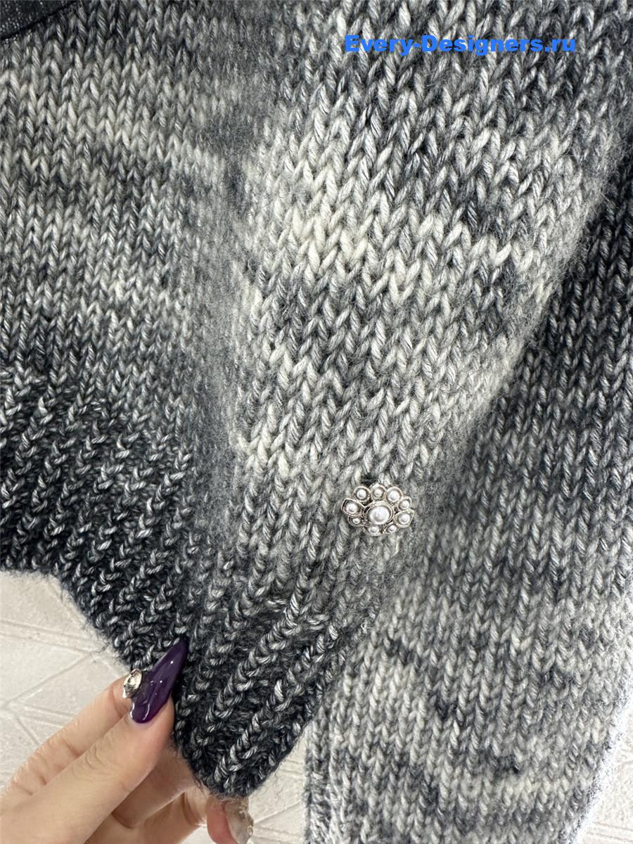 Ch**el large black bow knit sweater