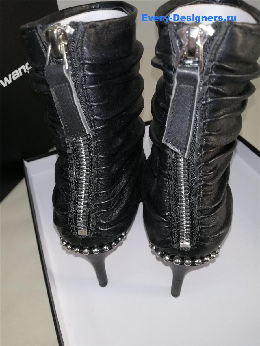 A1exa*der wang eri studded ruched leather stiletto boot