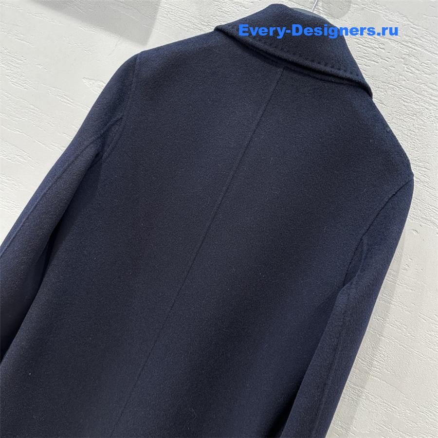D10r women double-breasted faux collar wool jacket