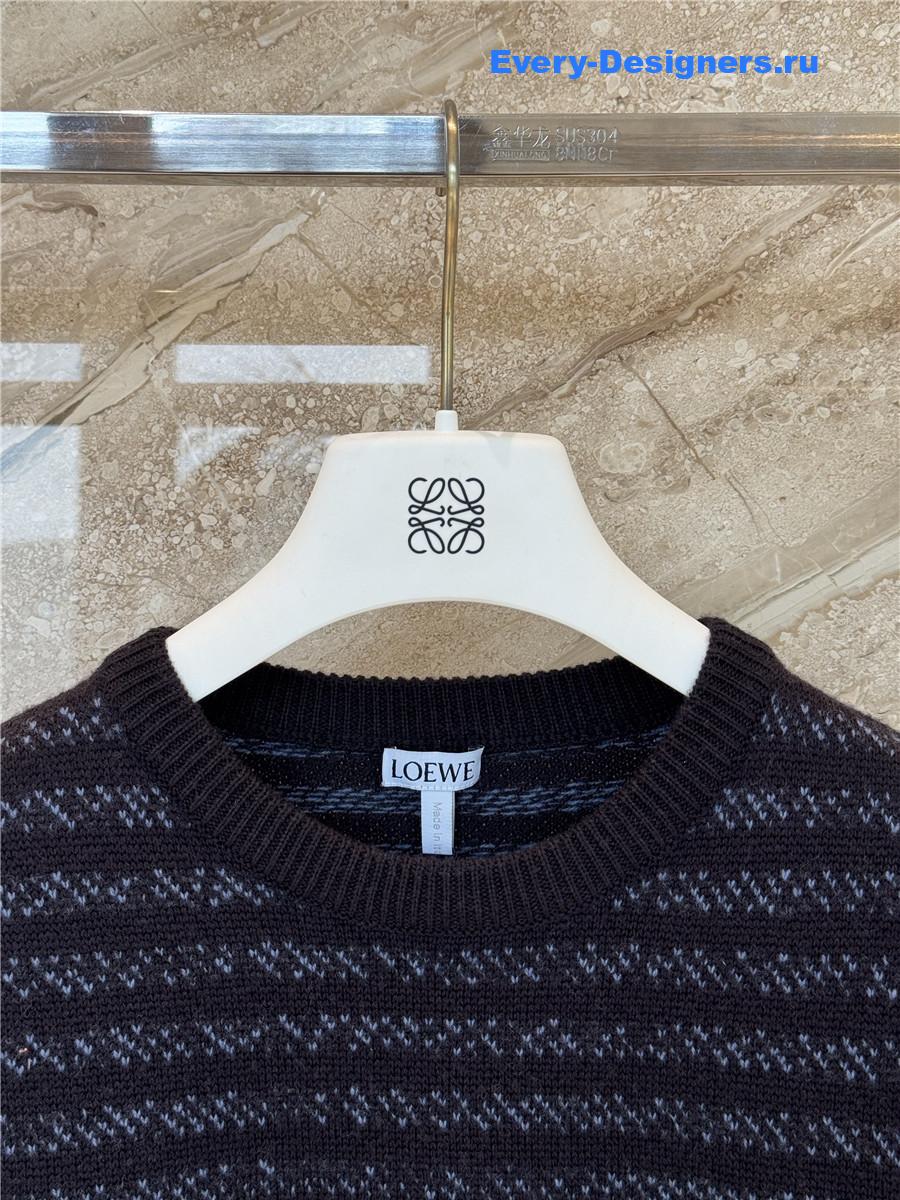 L0ew* striped logo-embroidered sweater
